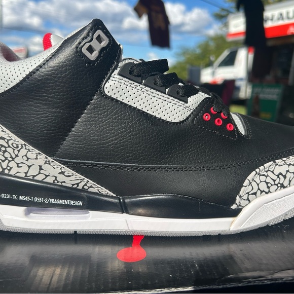 Jordan Black and White Sneakers with Red Details - Picture 1 of 6